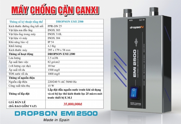 chống đóng cặn canxi EMI 2500